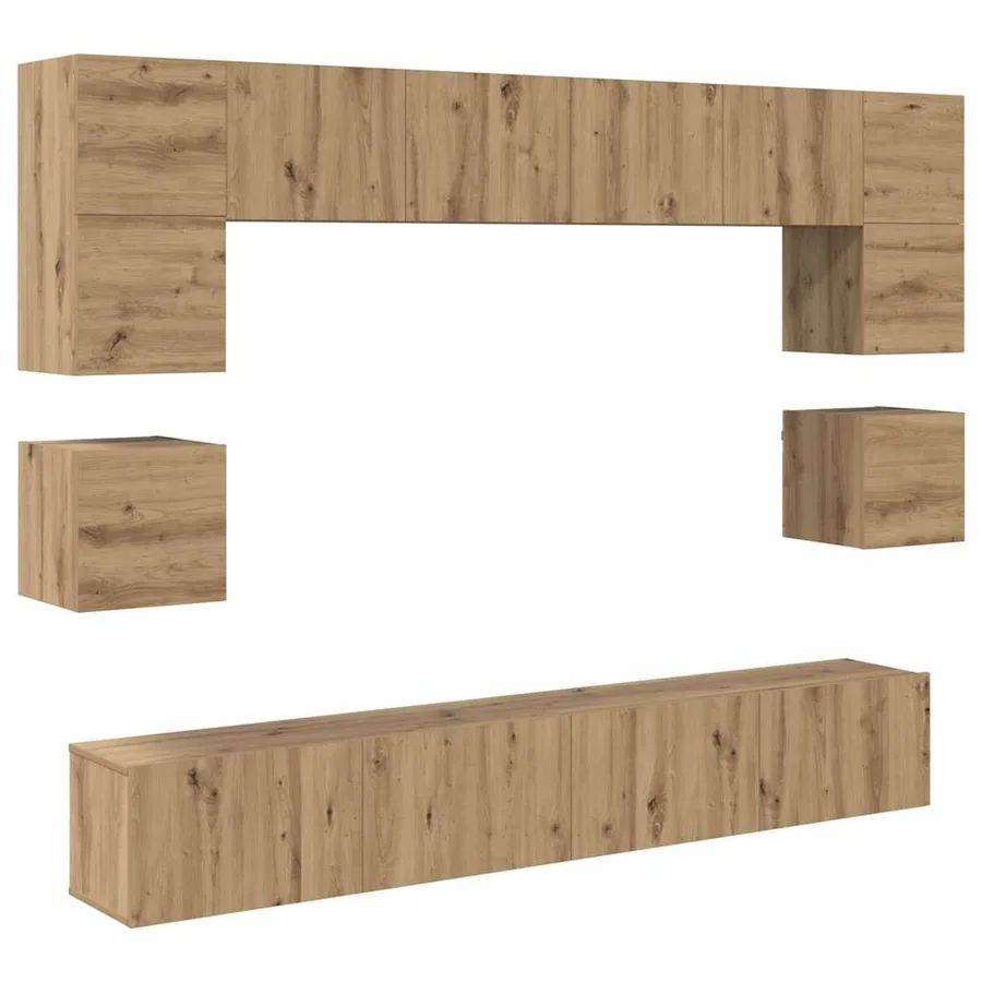 Ensemble meuble TV 8 pcs Chêne artisanal Bois d'ingénierie - 2