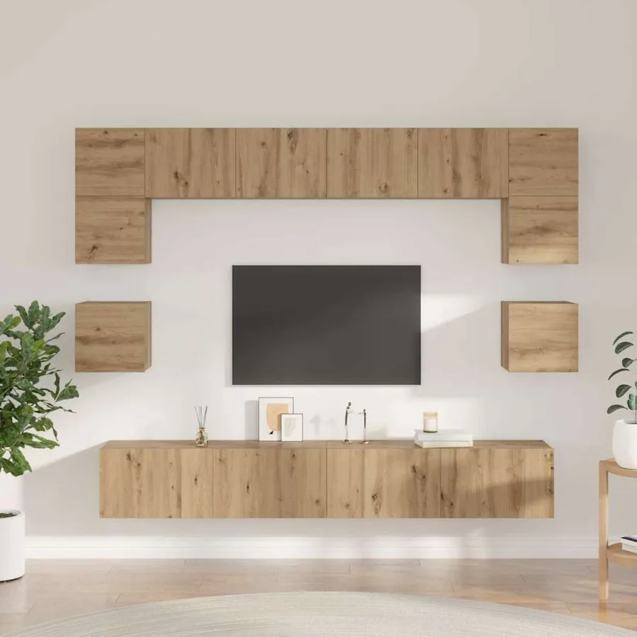 Ensemble meuble TV 8 pcs Chêne artisanal Bois d'ingénierie - 4