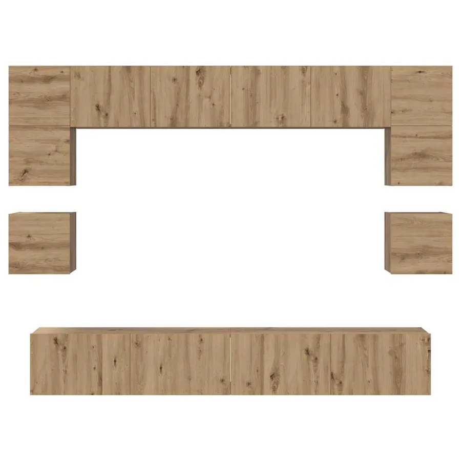 Ensemble meuble TV 8 pcs Chêne artisanal Bois d'ingénierie - 9