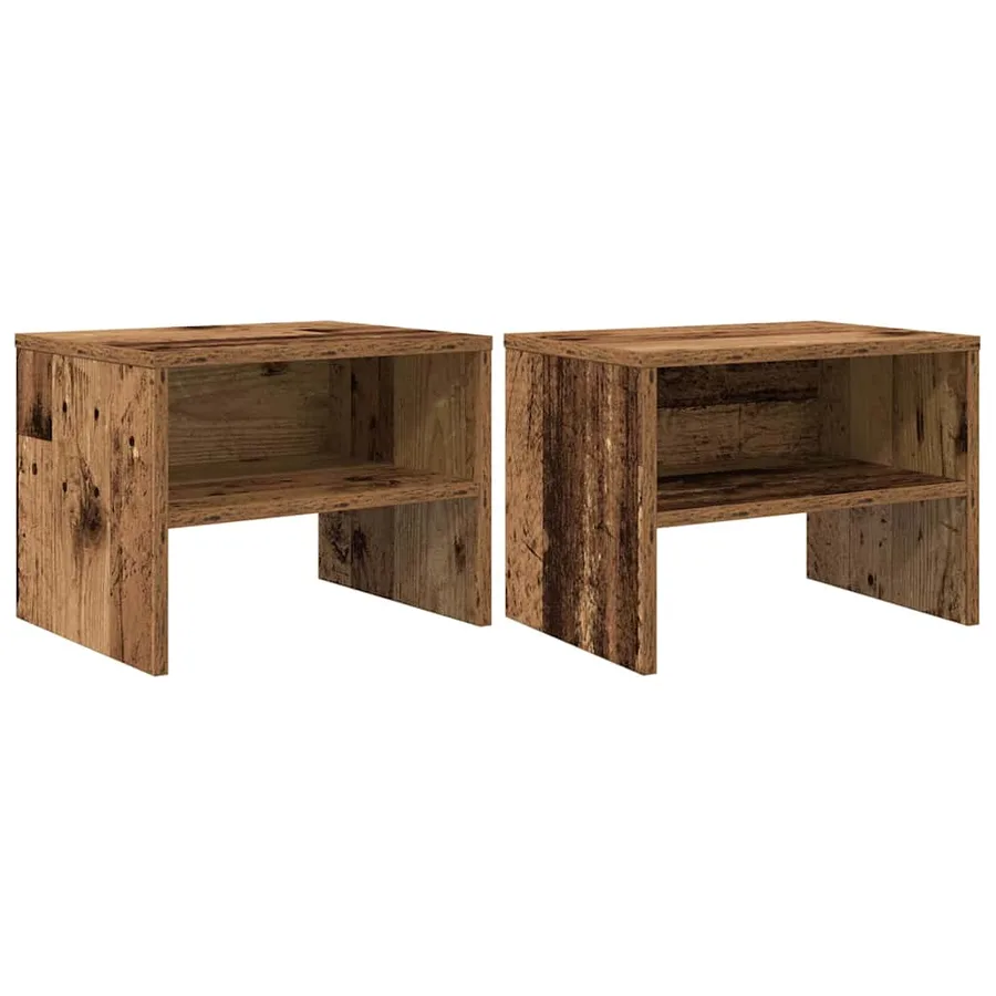 Cabinet de chevet 2 pcs Bois ancien 40 x 40 x 30 cm - 2