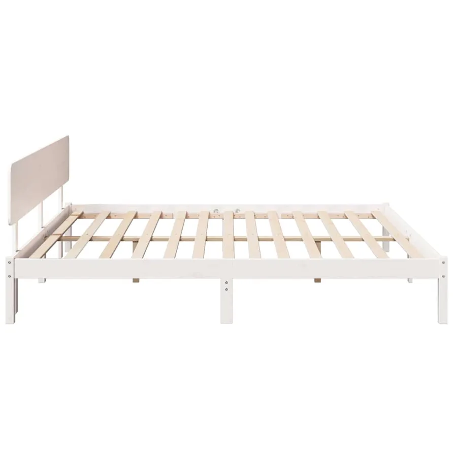 Cadre de lit avec tête de lit Blanc 180 x 200 cm Pin massif - 6
