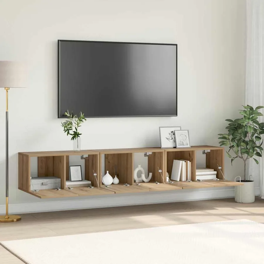 Ensemble meuble TV 3 pcs Marron Bois d'ingénierie