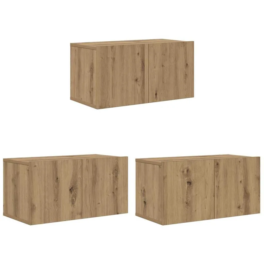 Ensemble meuble TV 3 pcs Marron Bois d'ingénierie - 2