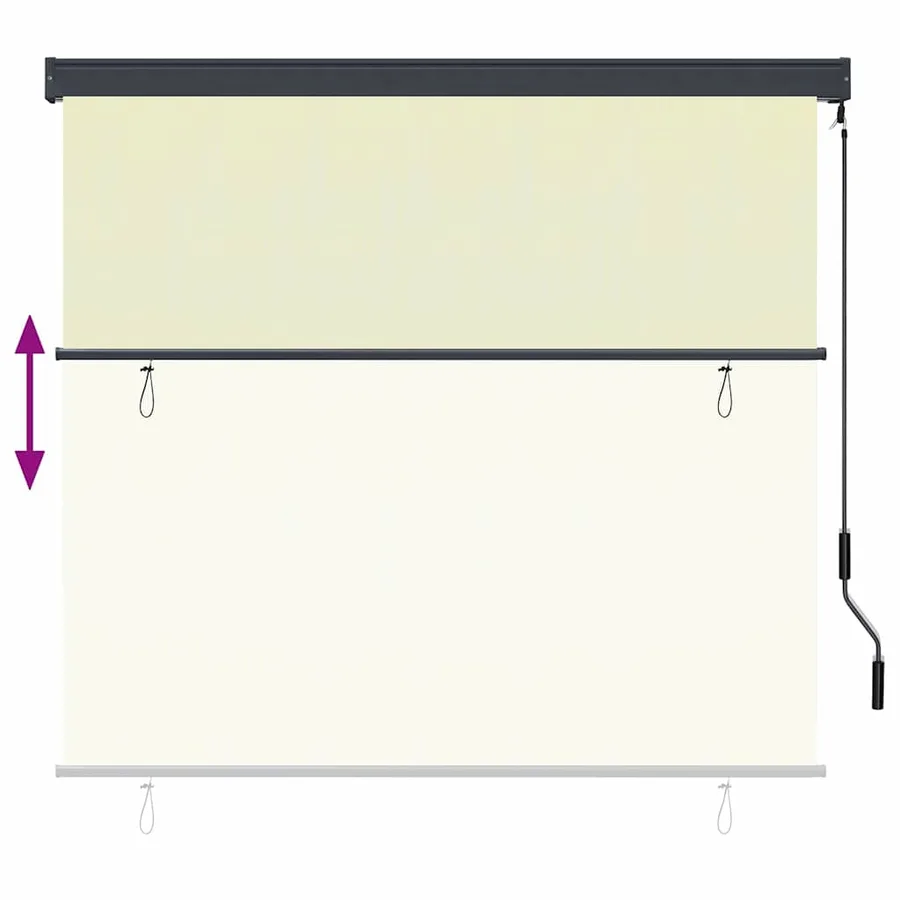 Store enrouleur Crème 180 x 250 cm Tissu et Aluminium - 7