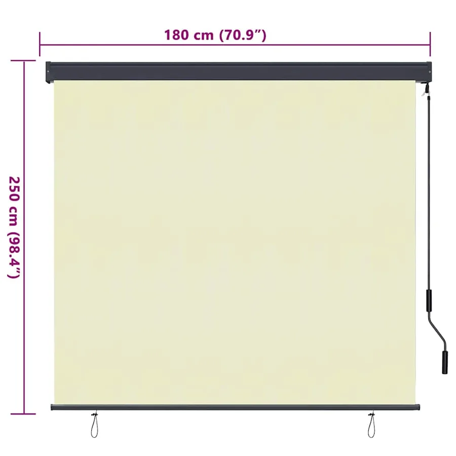 Store enrouleur Crème 180 x 250 cm Tissu et Aluminium - 8