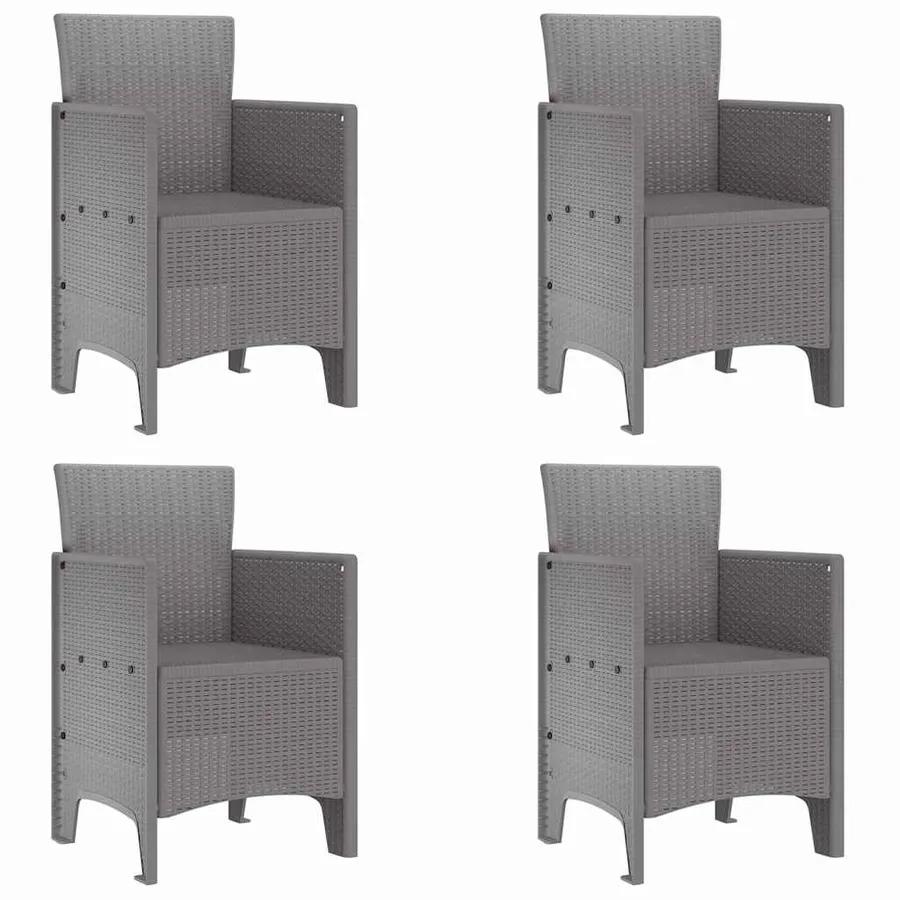Chaise de jardin 4 pcs Gris clair 53 x 49 x 85 cm Polypropylène - 2