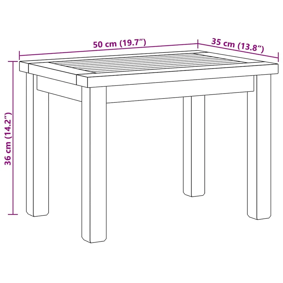 Table basse Marron 50 x 35 x 36 cm Bois de teck massif - 10