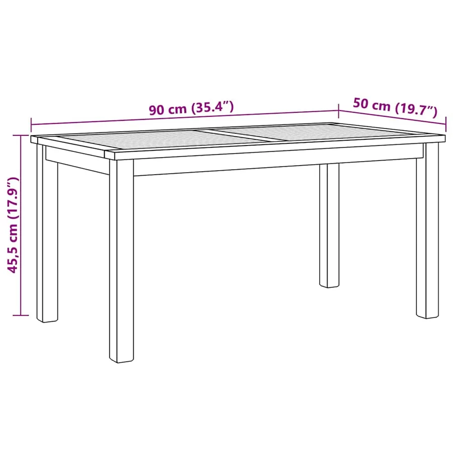 Table basse Marron 90 x 50 x 45,5 cm Bois de teck massif - 10