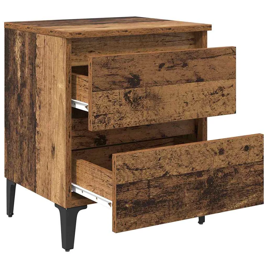 Cabinet de chevet 2 pcs Bois ancien 40 x 35 x 50 cm - 5