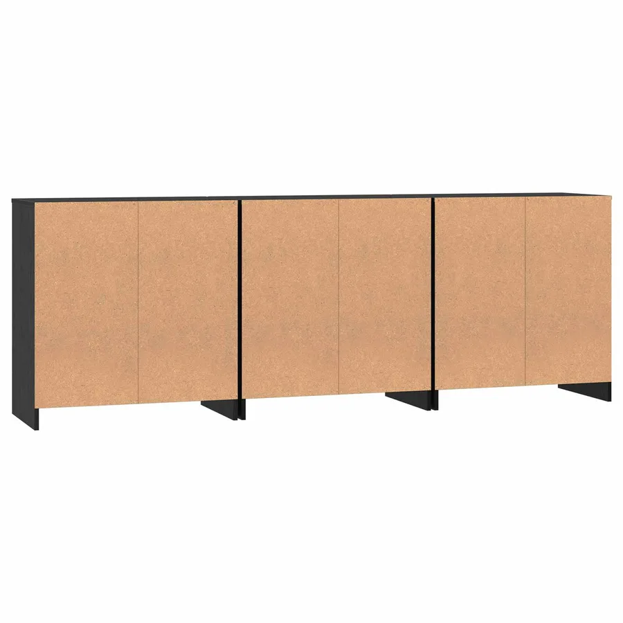 Buffet 3 pcs Chêne noir 70 x 41 x 75 cm Bois d'ingénierie - 9