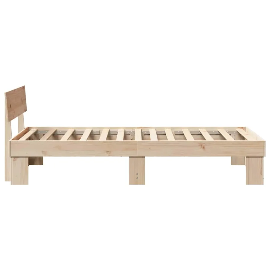 Cadre de lit avec tête de lit Naturel 80 x 200 cm Pin massif - 6
