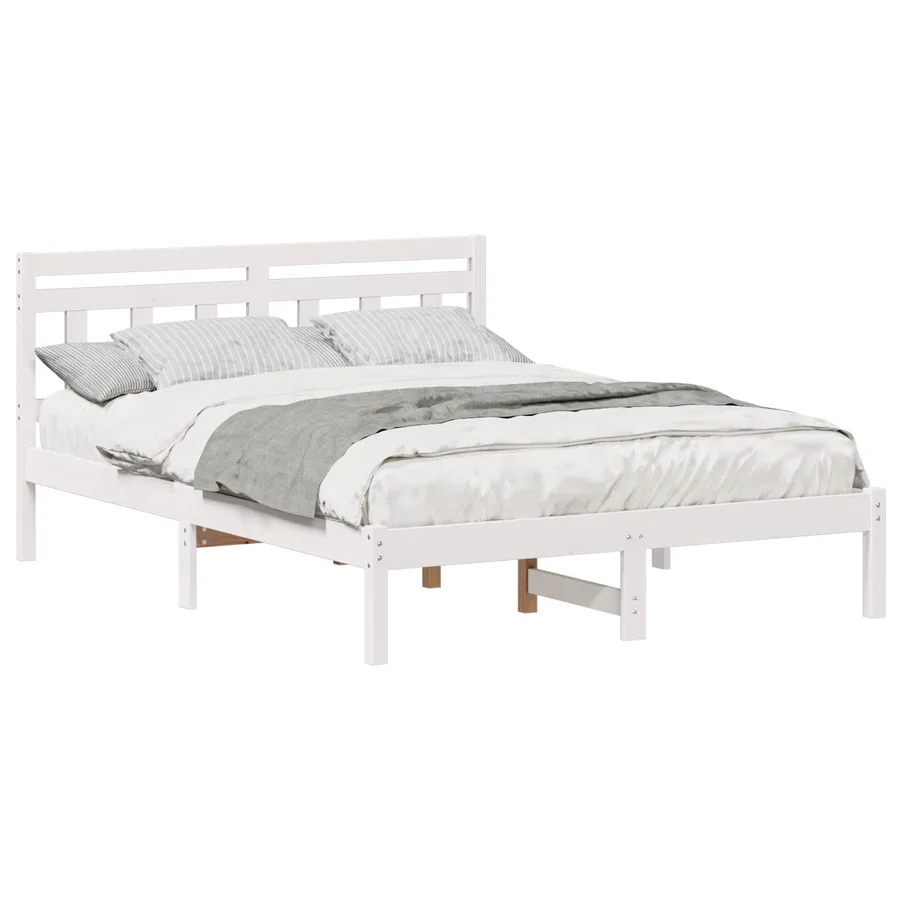 Cadre de lit Blanc 120 x 190 cm Pin massif - 2