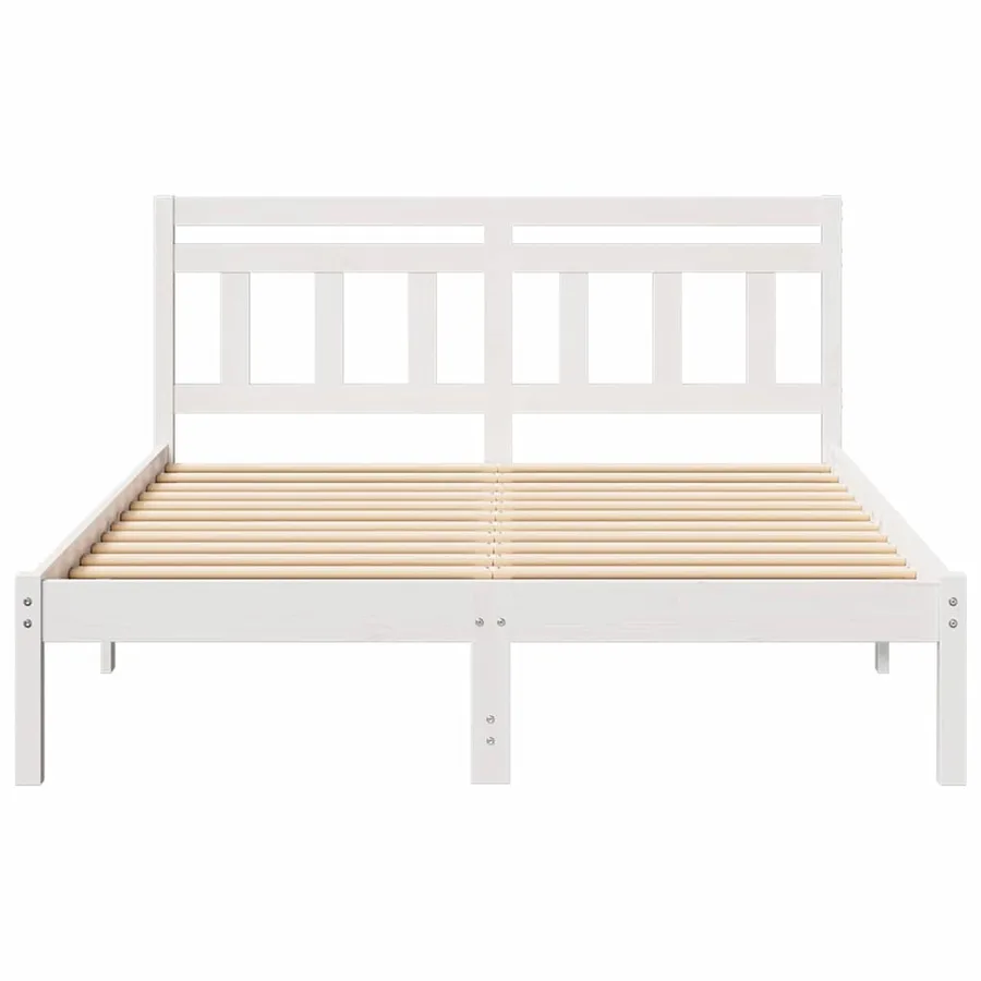 Cadre de lit Blanc 120 x 190 cm Pin massif - 5