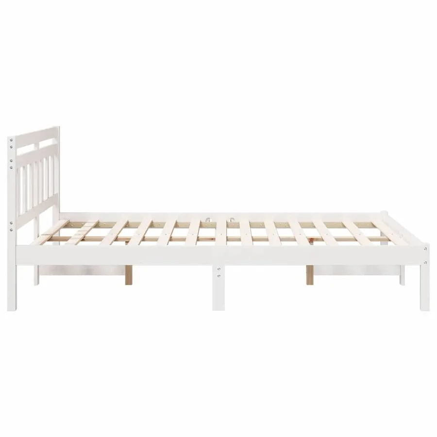 Cadre de lit Blanc 120 x 190 cm Pin massif - 6