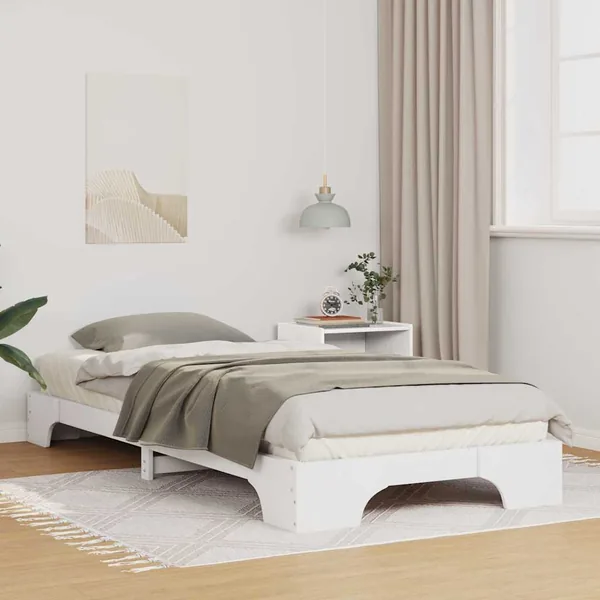Cadre de lit Blanc 90 x 210 cm Pin massif
