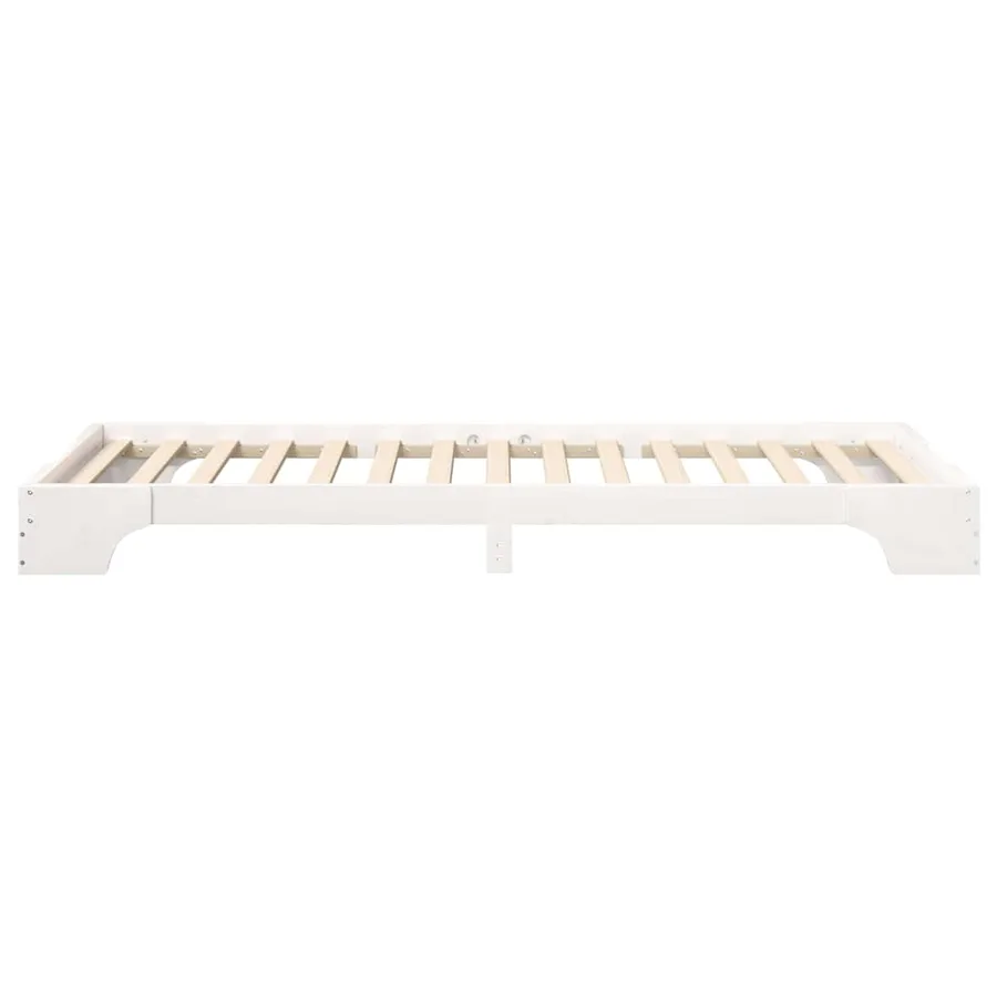 Cadre de lit Blanc 90 x 210 cm Pin massif - 5