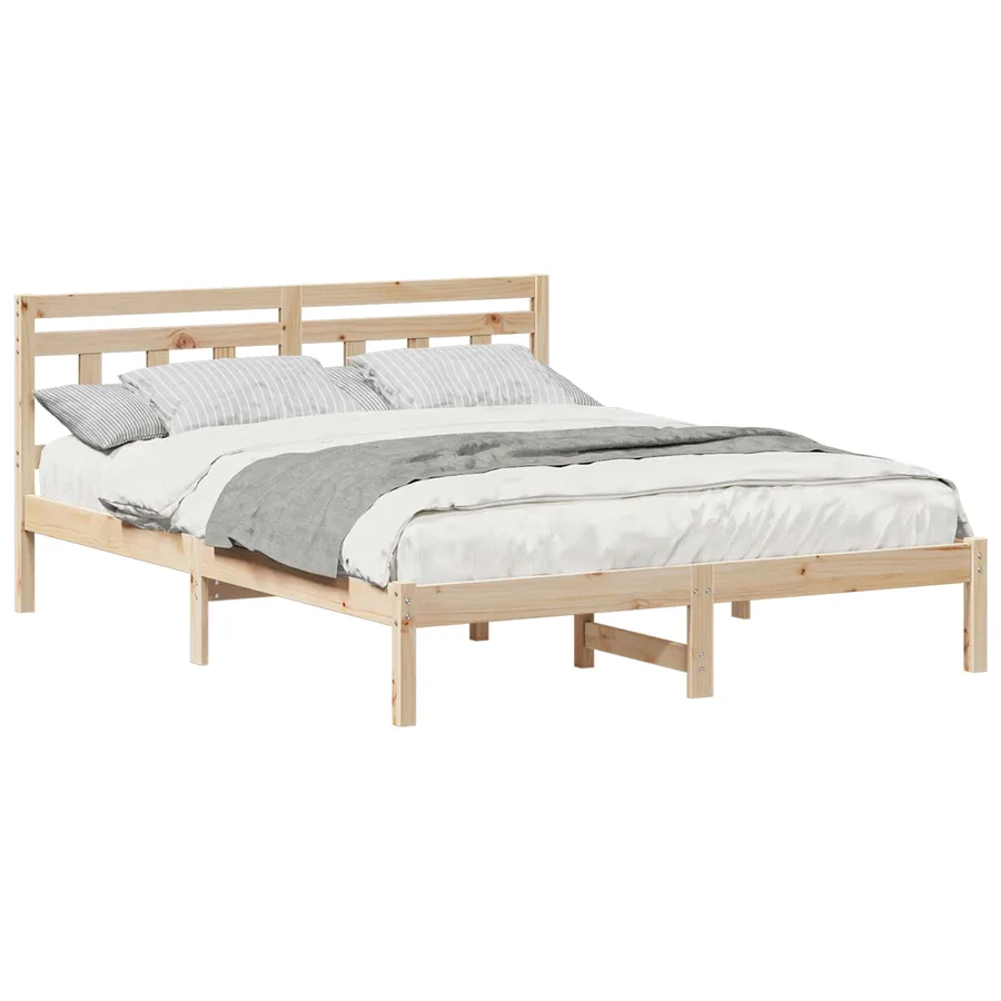 Cadre de lit Marron 140 x 200 cm Pin massif - 2