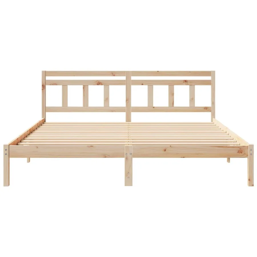 Cadre de lit Marron 200 x 200 cm Pin massif - 5