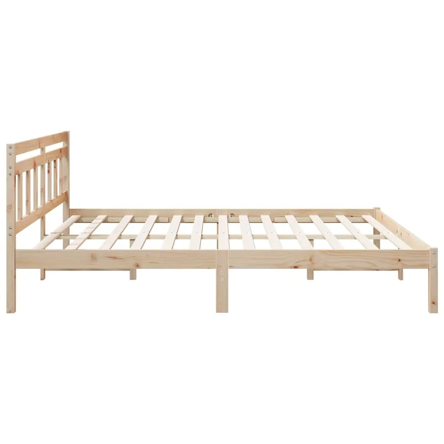 Cadre de lit Marron 200 x 200 cm Pin massif - 6
