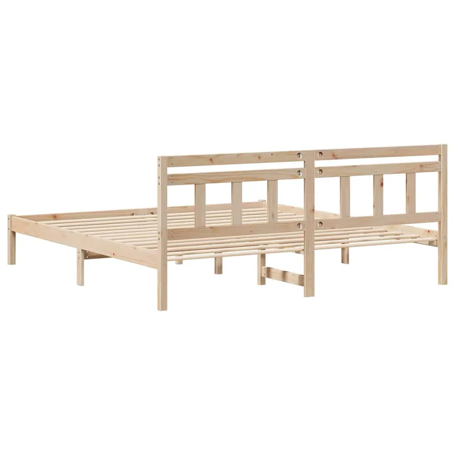 Cadre de lit Marron 200 x 200 cm Pin massif - 7