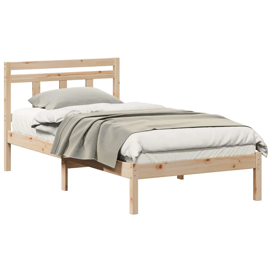 Cadre de lit Marron 100 x 200 cm Pin massif - 2