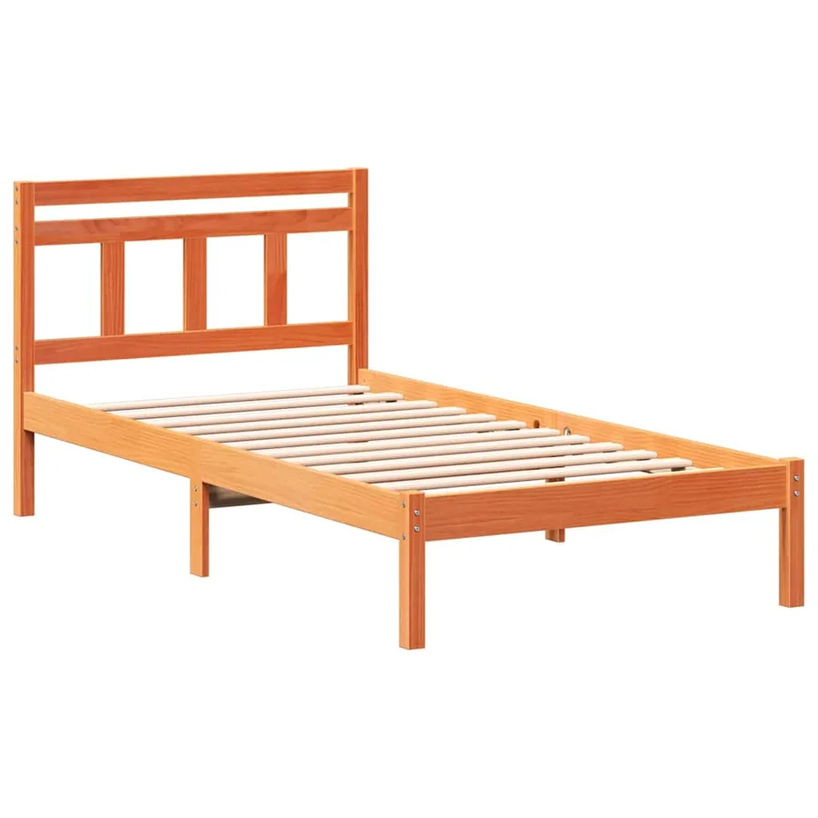 Cadre de lit Marron 100 x 200 cm Pin massif - 4
