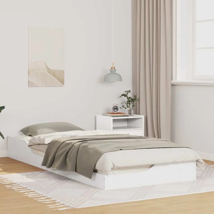 Cadre de lit Blanc 80 x 220 cm Pin massif