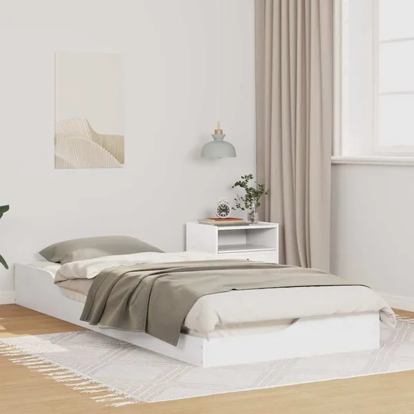 Cadre de lit Blanc 80 x 220 cm Pin massif