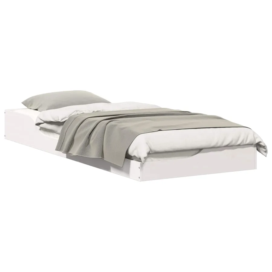 Cadre de lit Blanc 80 x 220 cm Pin massif - 2