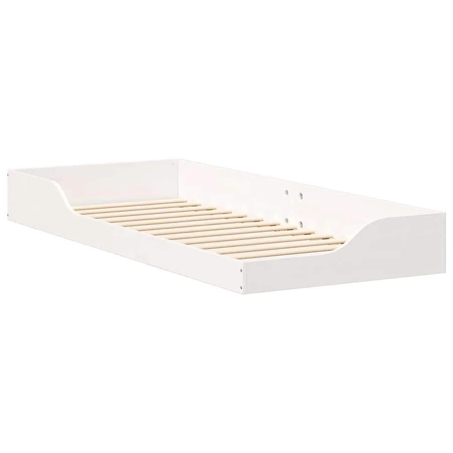 Cadre de lit Blanc 80 x 220 cm Pin massif - 4