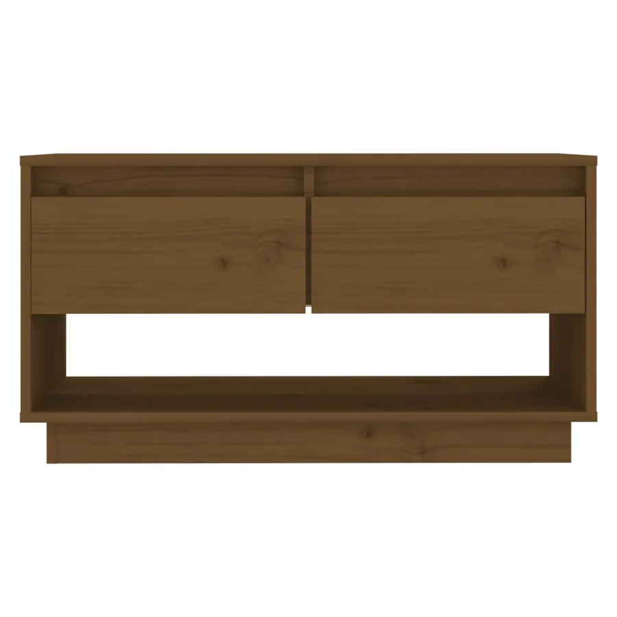 Meuble TV Marron miel 74x34x40 cm Bois de pin massif - 3