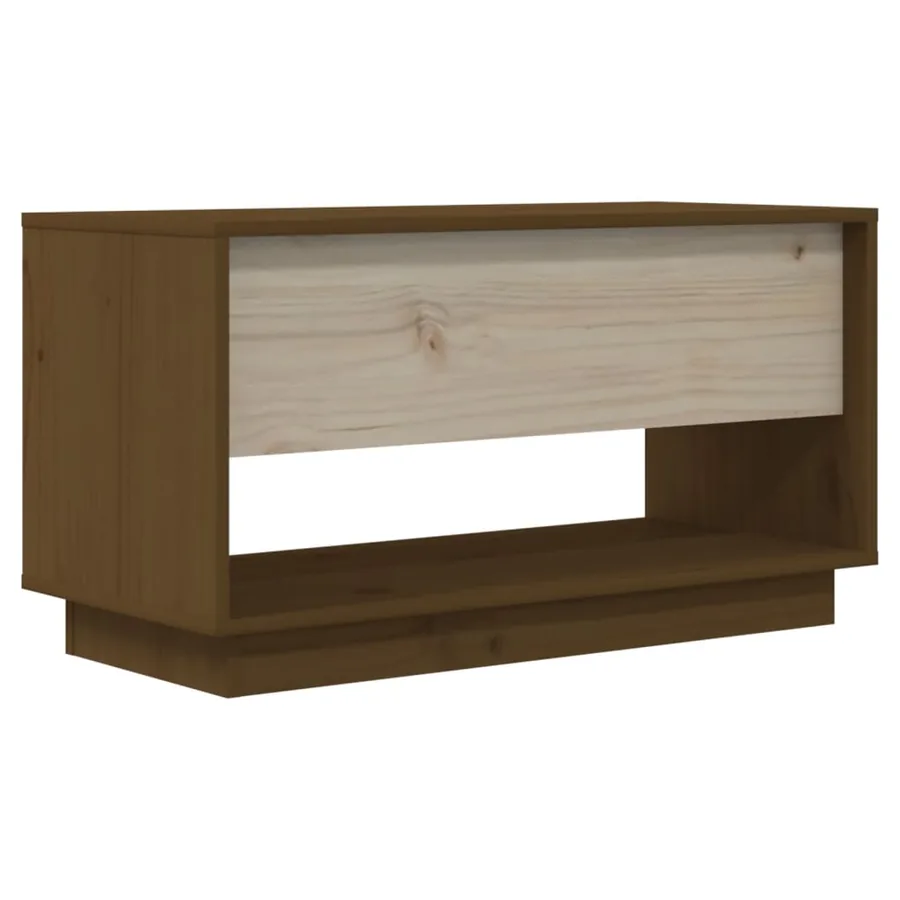 Meuble TV Marron miel 74x34x40 cm Bois de pin massif - 6