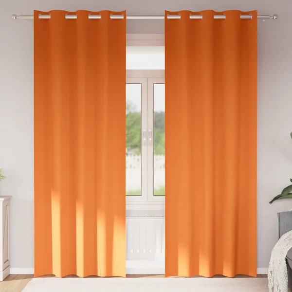 Rideaux occultants avec anneaux 2 pcs Orange vif 245 x 140 cm