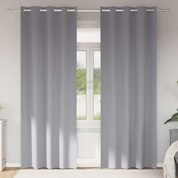 Rideaux occultants avec anneaux 2 pcs Gris clair 225 x 140 cm