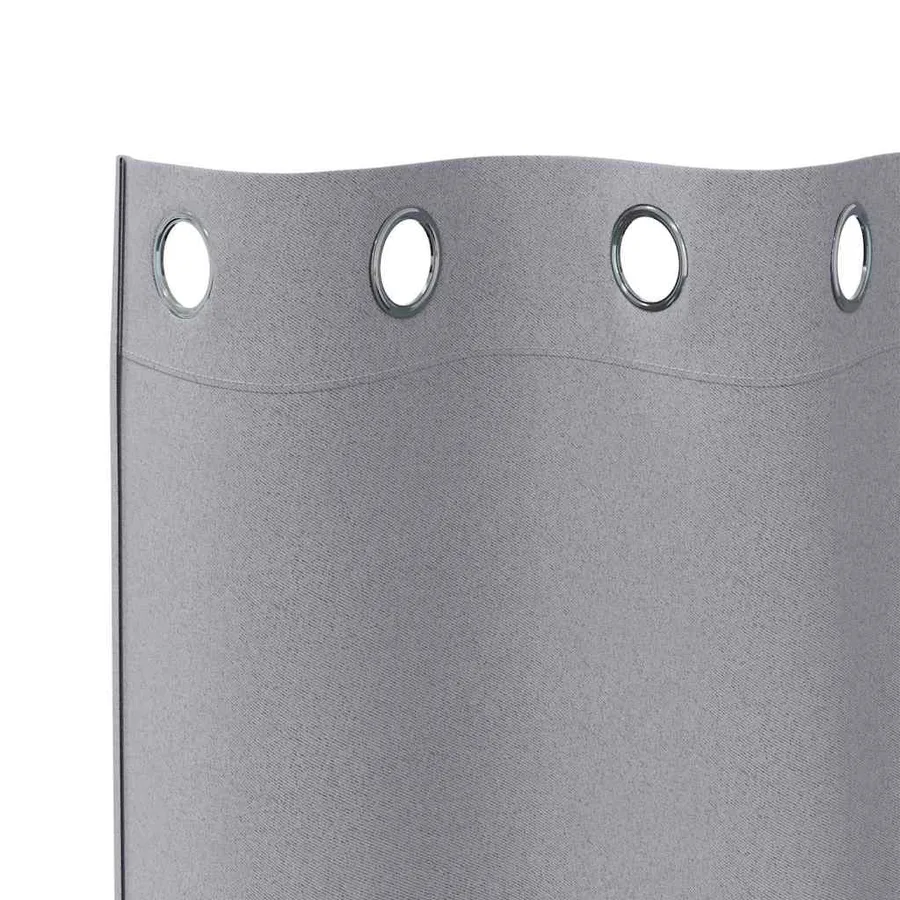 Rideaux occultants avec anneaux 2 pcs Gris clair 225 x 140 cm - 5