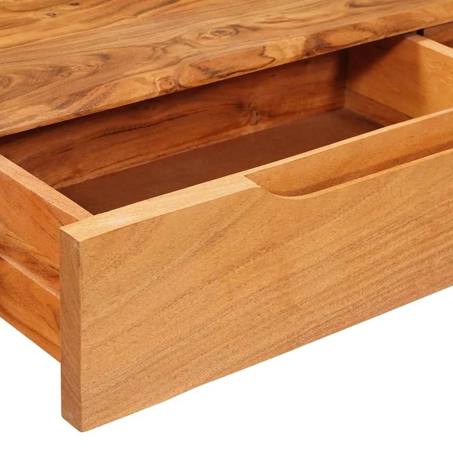 Table console Marron 110 x 30 x 80 cm Bois d'Acacia Massif - 9