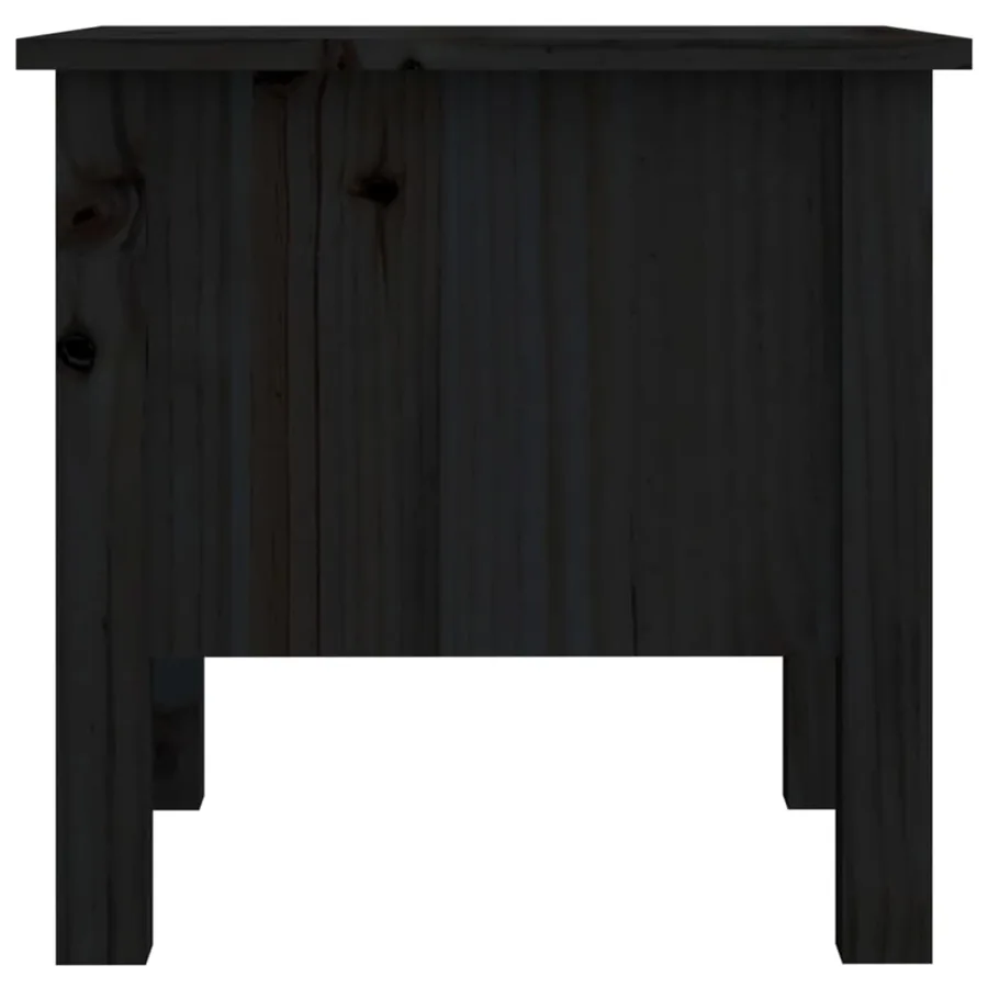 Table d'appoint Noir 40x40x39 cm Bois massif de pin - 8