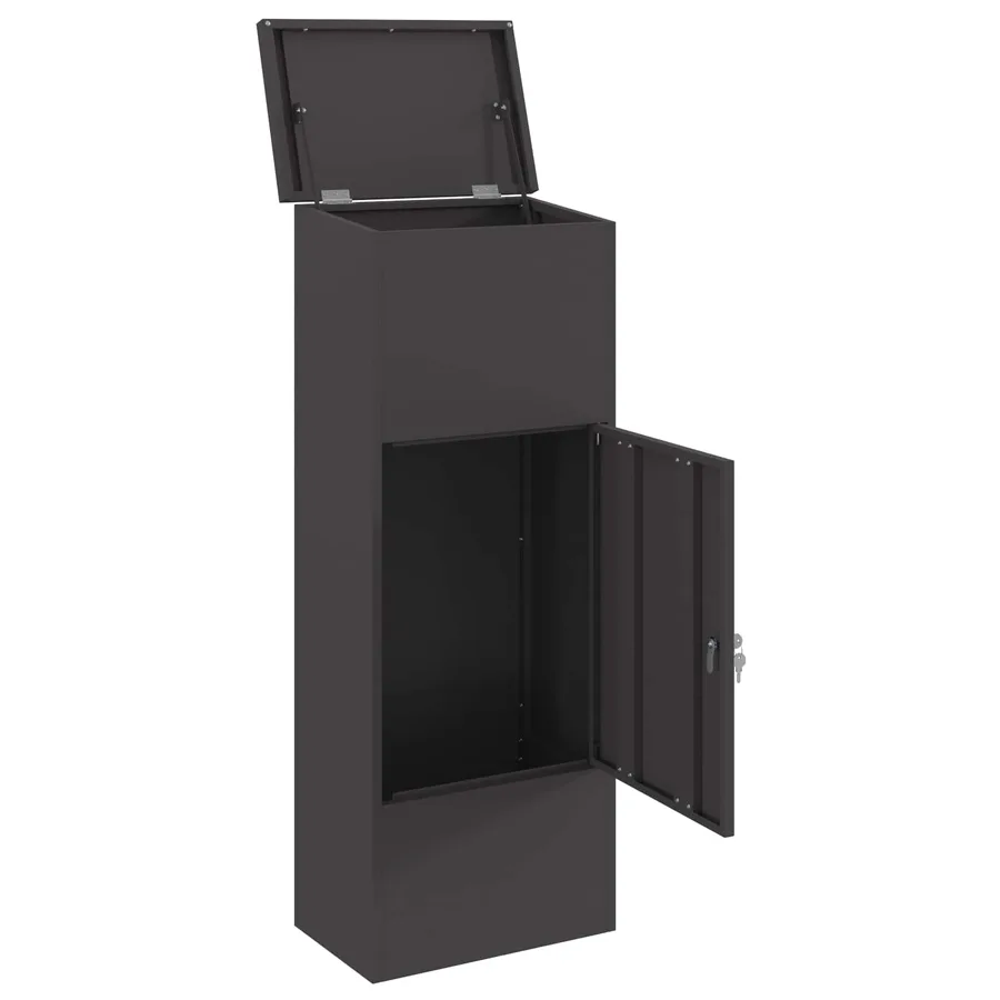 Boîte de dépôt de colis Noir 44,5 x 29 x 110,5 cm Acier - 4