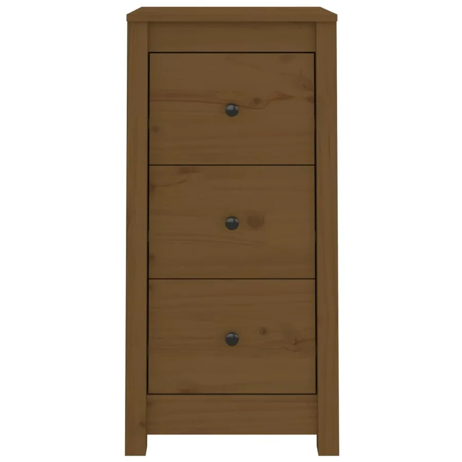 Buffets 2 pcs marron miel 40x35x80 cm bois massif de pin - 4