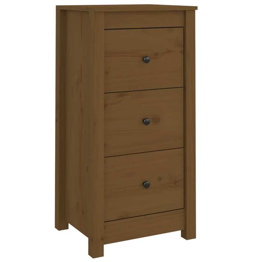 Buffets 2 pcs marron miel 40x35x80 cm bois massif de pin - 5