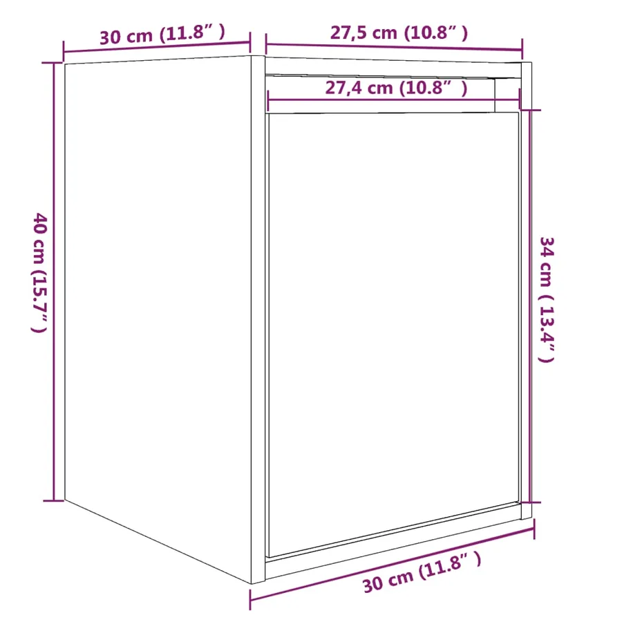 Armoire murale Blanc 30x30x40 cm Bois de pin massif - 8