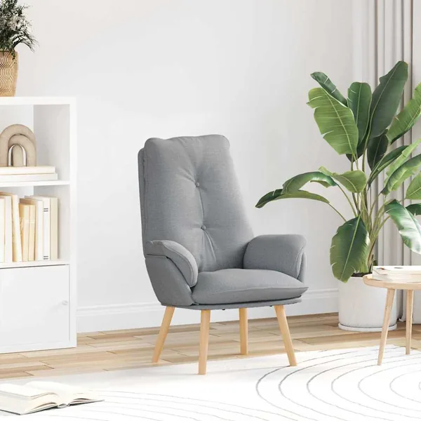 fauteuil Gris clair 69 x 74 x 93 cm Tissu et Contreplaqué