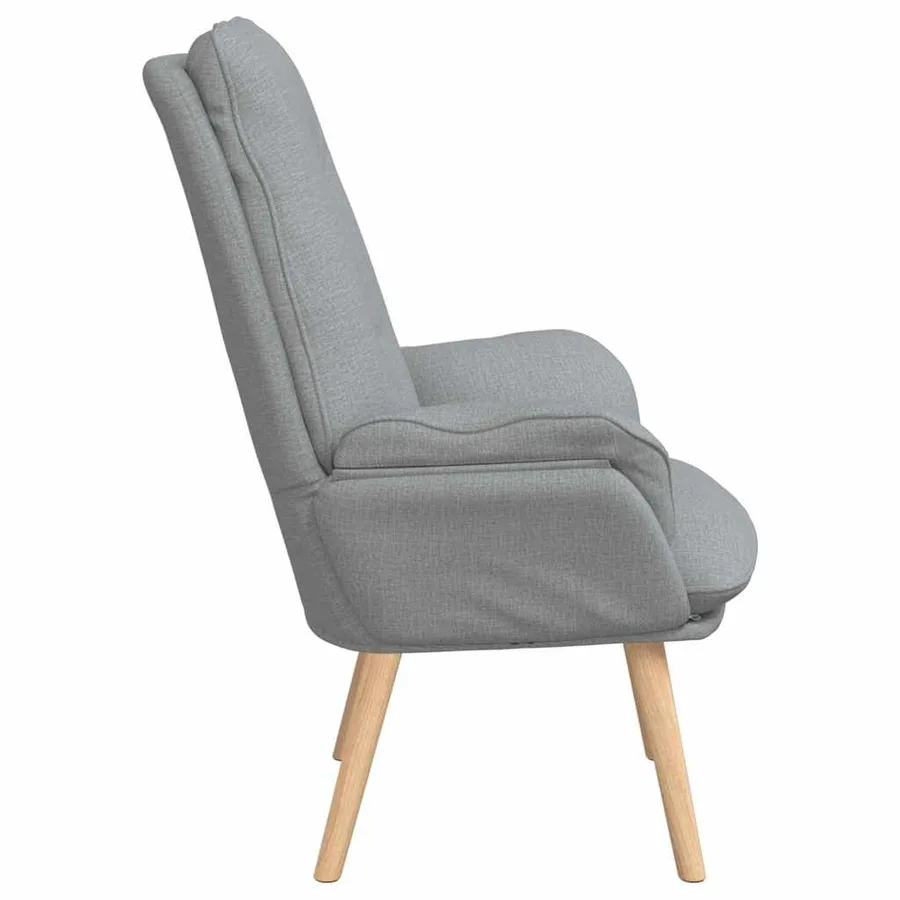 fauteuil Gris clair 69 x 74 x 93 cm Tissu et Contreplaqué - 5