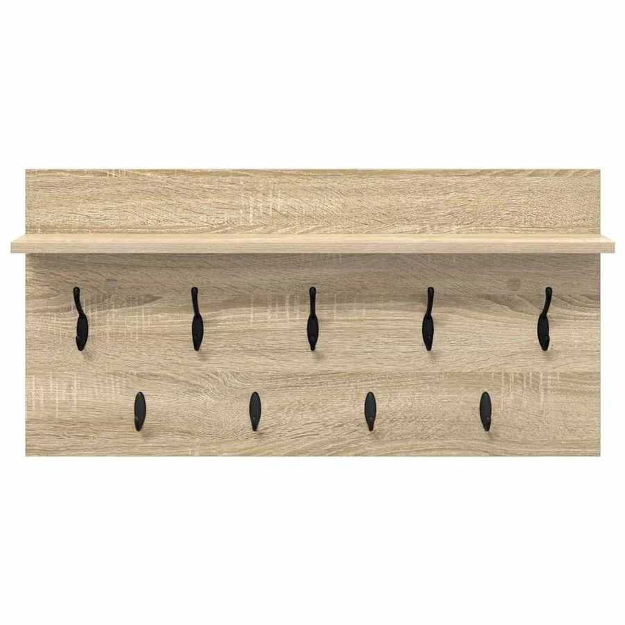 Porte-manteau mural avec étagère Chêne Sonoma 80 x 40 x 12 cm - 5