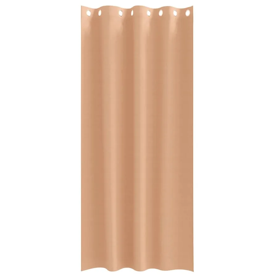 Rideaux occultants avec anneaux 2 pcs Marron Clair 260 x 140 cm - 4