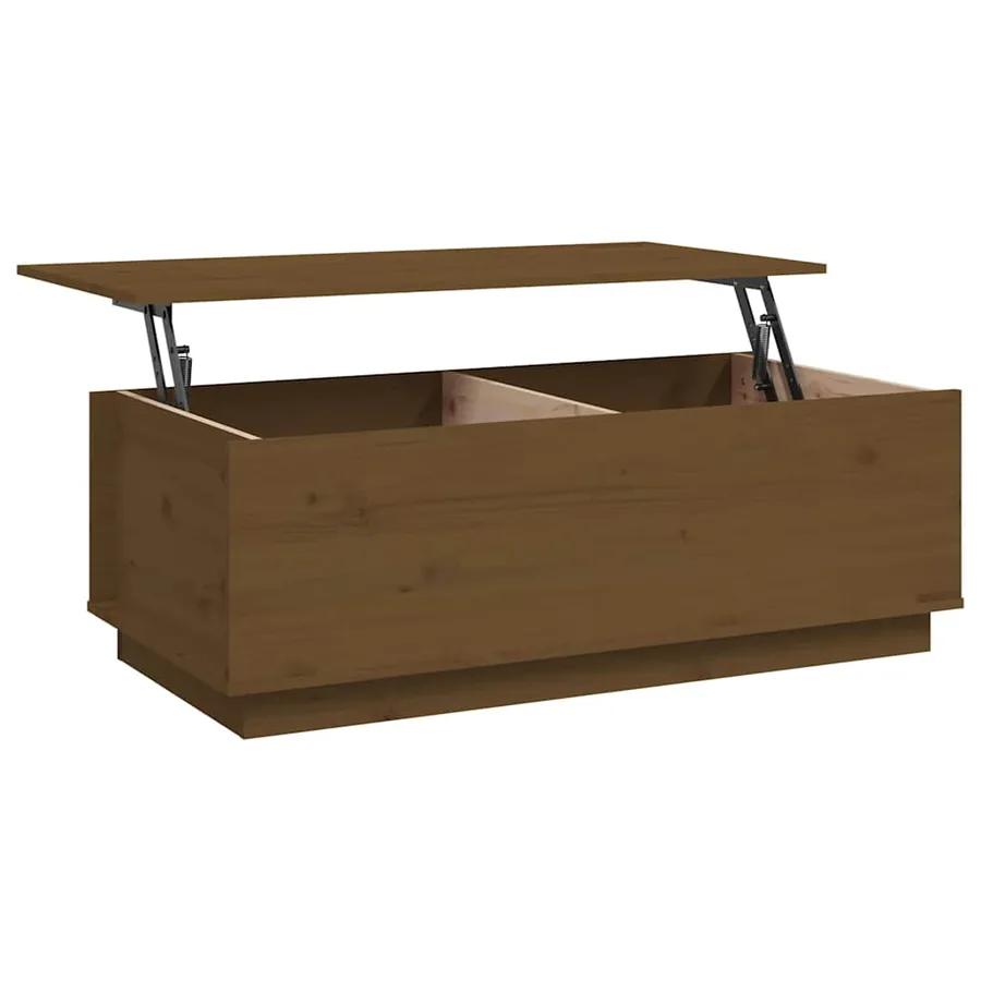 Table basse Marron miel 100x50x35 cm Bois massif de pin - 8