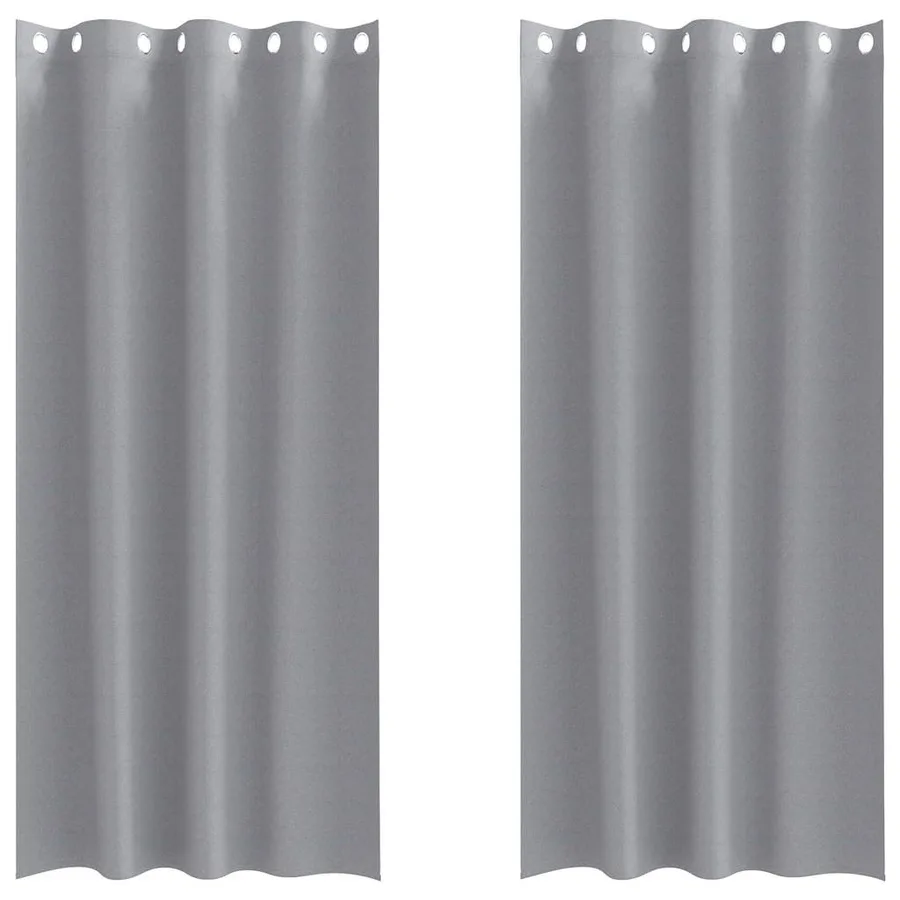 Rideaux occultants avec anneaux 2 pcs Gris clair 260 x 140 cm - 2