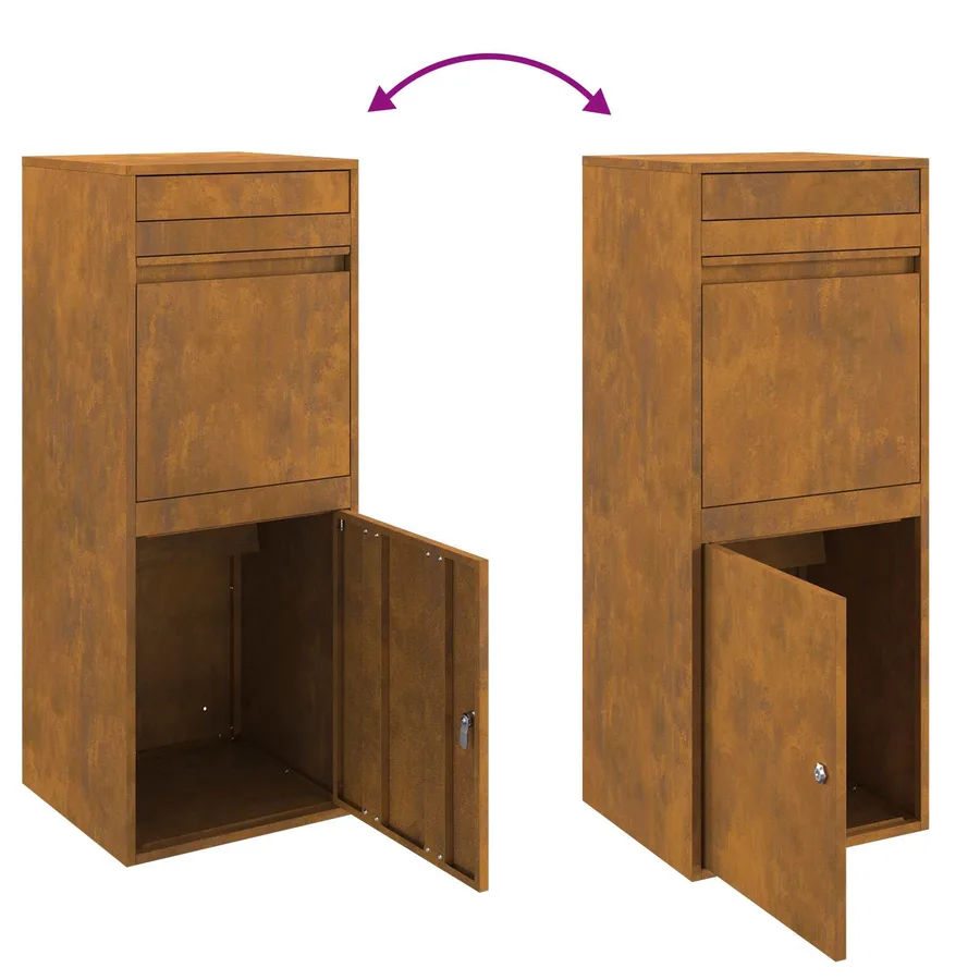 Boîte de dépôt de colis Rouillé 47,5 x 38 x 59 cm Acier patiné - 12