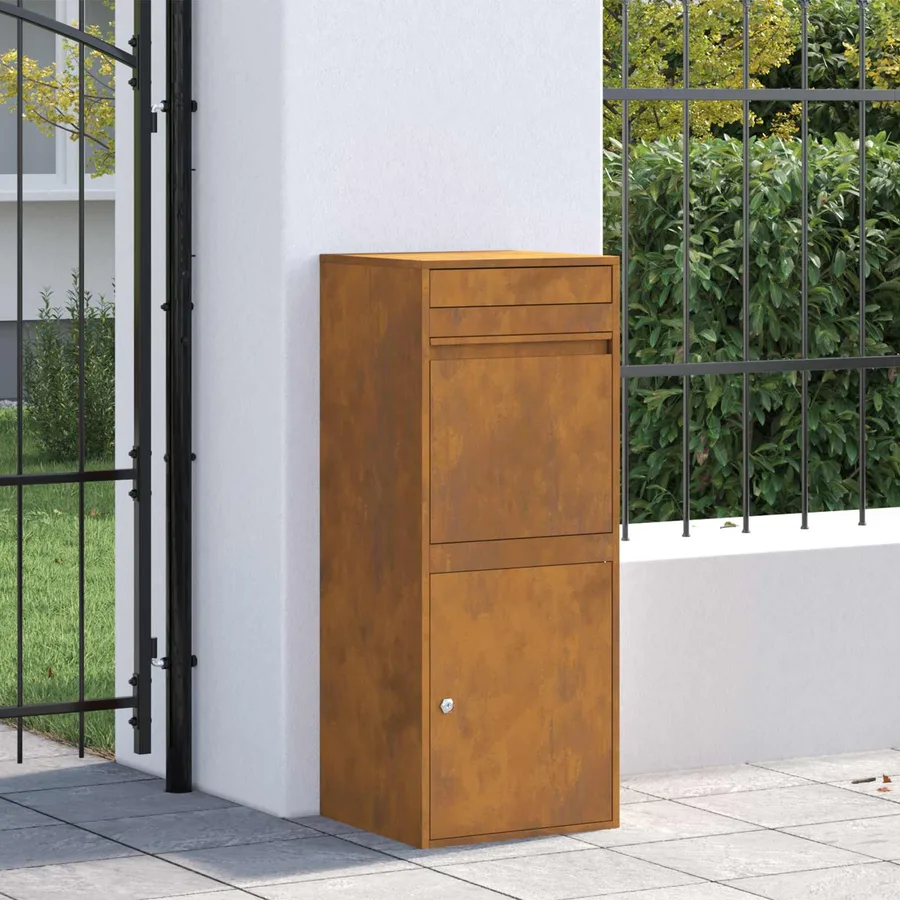 Boîte de dépôt de colis Rouillé 47,5 x 38 x 59 cm Acier patiné - 3