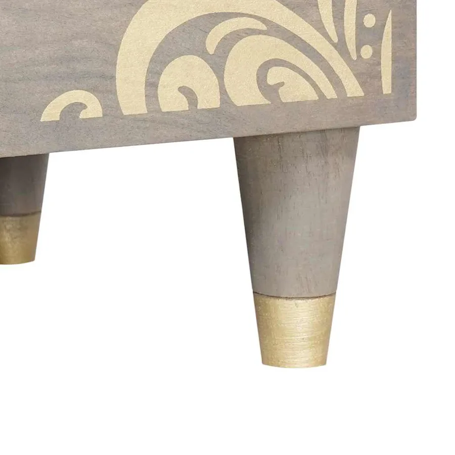 Buffet Gris et or 60 x 33 x 75 cm Bois de mangue massif - 8